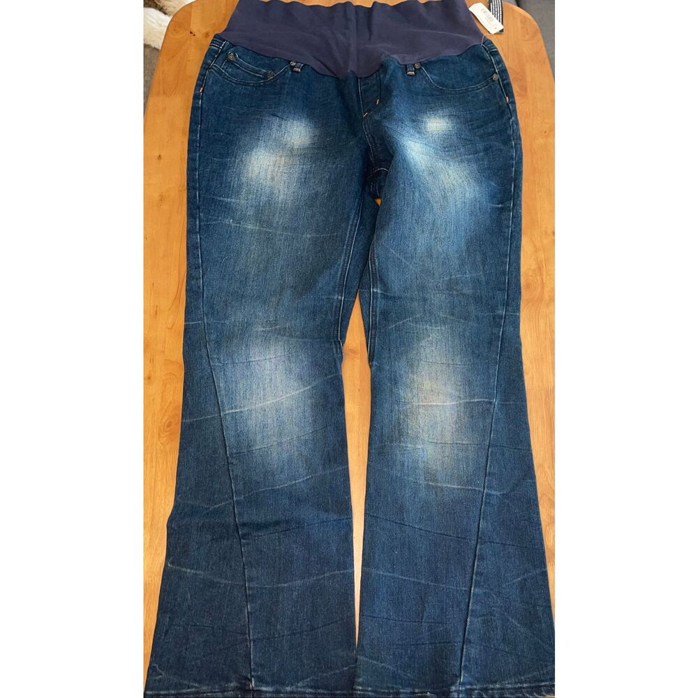 Bisou Bisou Maternity Women's Wide Leg Maternity Jeans. Size L NWT